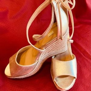 New UGG Gold Espadrilles SandalWedges Sz 12 Women